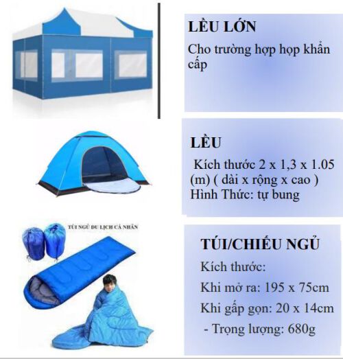 Lều, túi ngủ